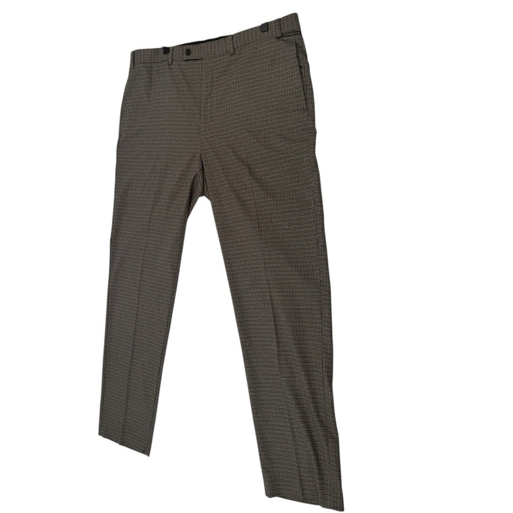 Lauren ULTRAFLEX  Stretch  Check Classic Fit Tan/Brown 38Wx 34L Dress Pants
